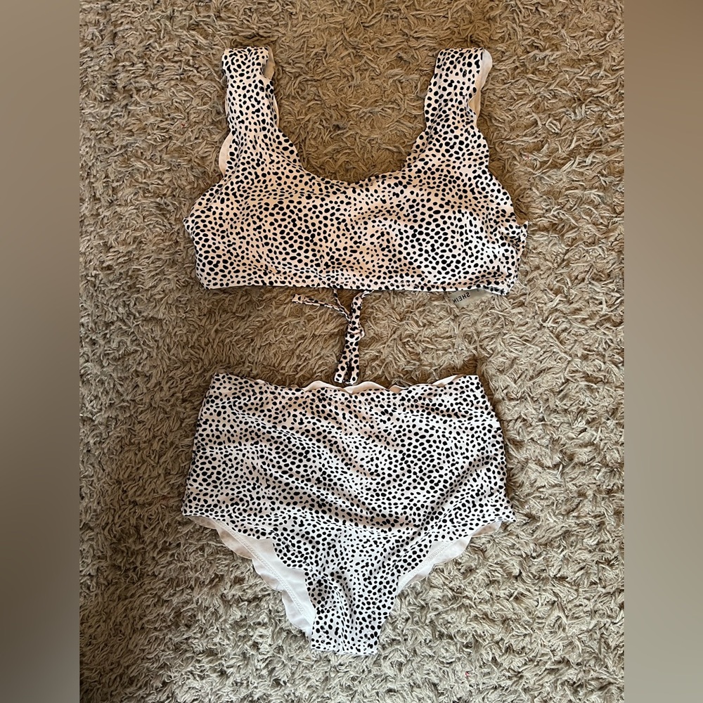 SHEIN black and white bathing suit, size small
